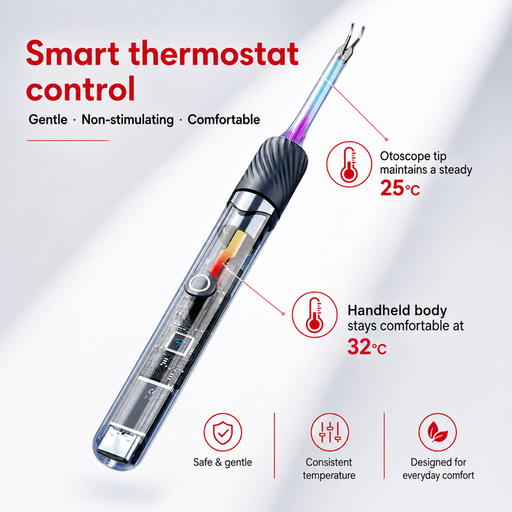 Premium Smart Ear Wax Removal Tool with Camera 12MP HD WiFi Otoscope LED Ear Cleaner for iPhone Android 3 in 1 Silicone Ear Pick Tweezers Kit