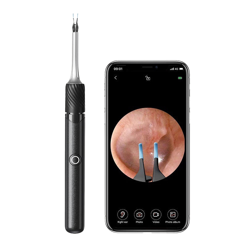 Premium Smart Ear Wax Removal Tool with Camera 12MP HD WiFi Otoscope LED Ear Cleaner for iPhone Android 3 in 1 Silicone Ear Pick Tweezers Kit
