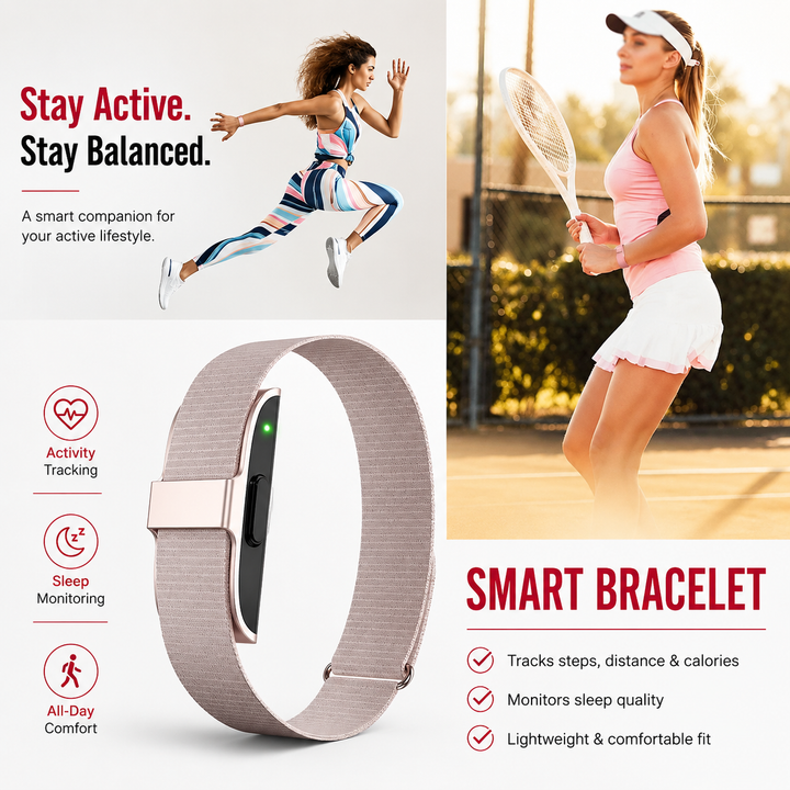 Premium Smart Fitness Tracker Bracelet Heart Rate Blood Pressure Monitor Pedometer Activity Tracker Sport Watch Men Women Bluetooth Health Smart Band
