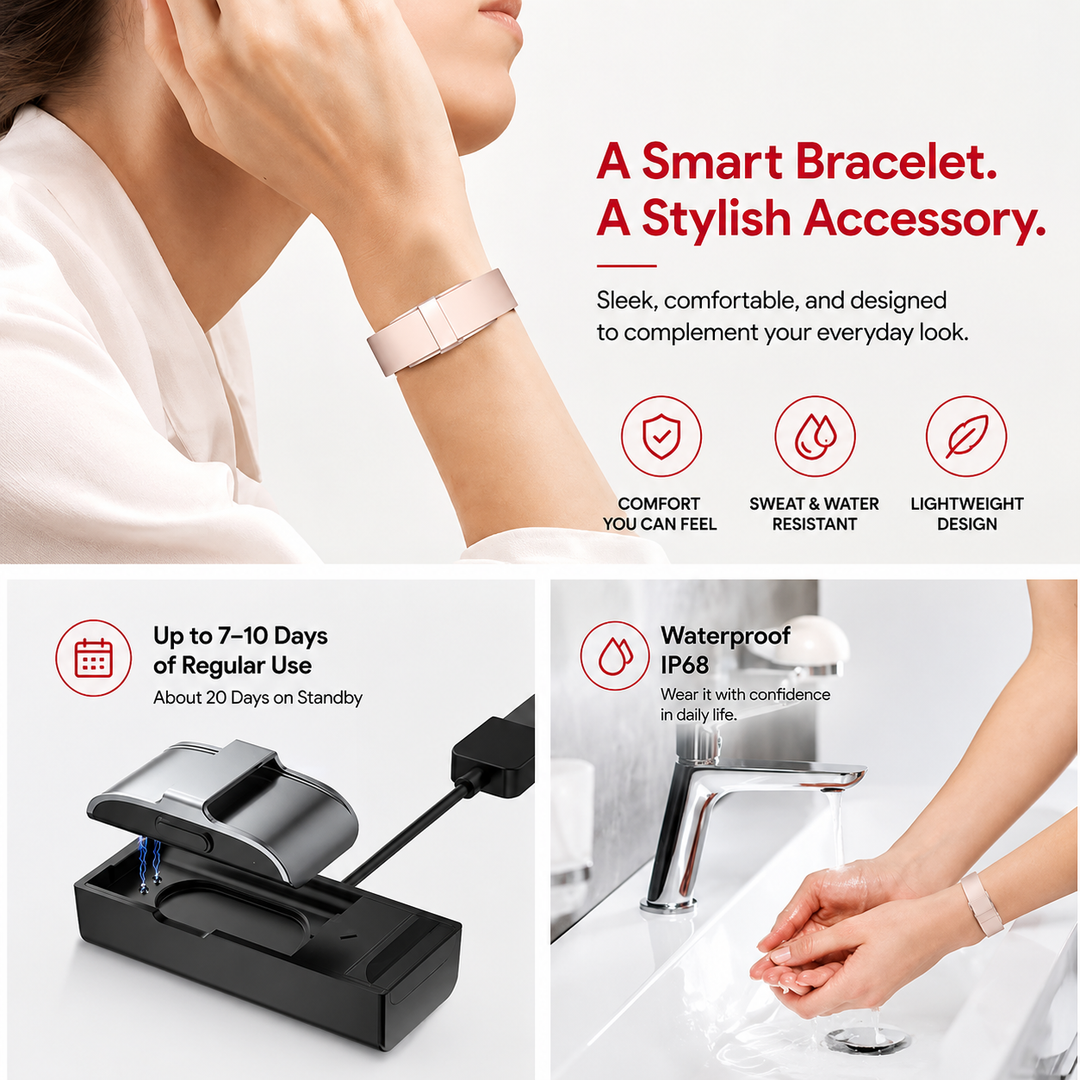 Premium Smart Fitness Tracker Bracelet Heart Rate Blood Pressure Monitor Pedometer Activity Tracker Sport Watch Men Women Bluetooth Health Smart Band