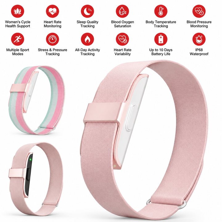 Premium Smart Fitness Tracker Bracelet Heart Rate Blood Pressure Monitor Pedometer Activity Tracker Sport Watch Men Women Bluetooth Health Smart Band