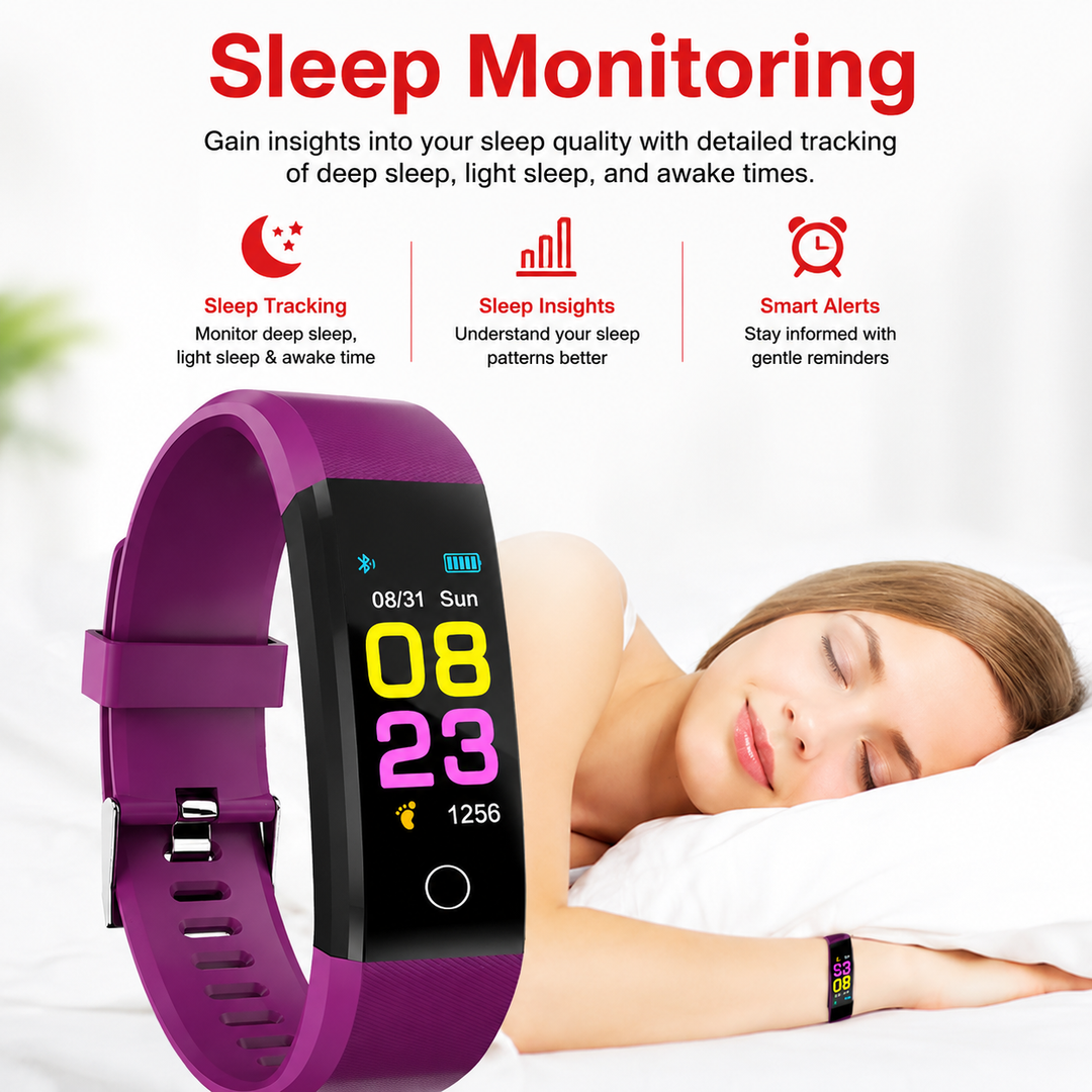 Premium Smart Fitness Tracker Heart Rate Blood Pressure Monitor Activity Sleep Tracker Bluetooth IPX7 Waterproof Call SMS Alert Wearable Watch