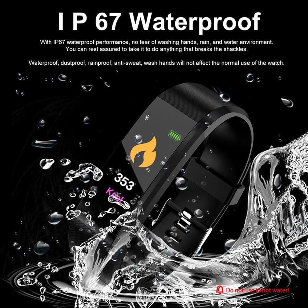 Premium Smart Fitness Tracker Heart Rate Blood Pressure Monitor Activity Sleep Tracker Bluetooth IPX7 Waterproof Call SMS Alert Wearable Watch