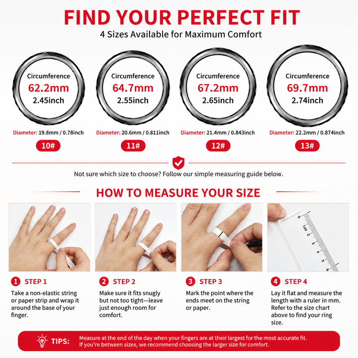 Premium Smart Health Tracking Ring Spinner Anxiety Relief Heart Rate Sleep Monitor 60 Day Battery App Sync Magnetic Charging Case Wellness Ring