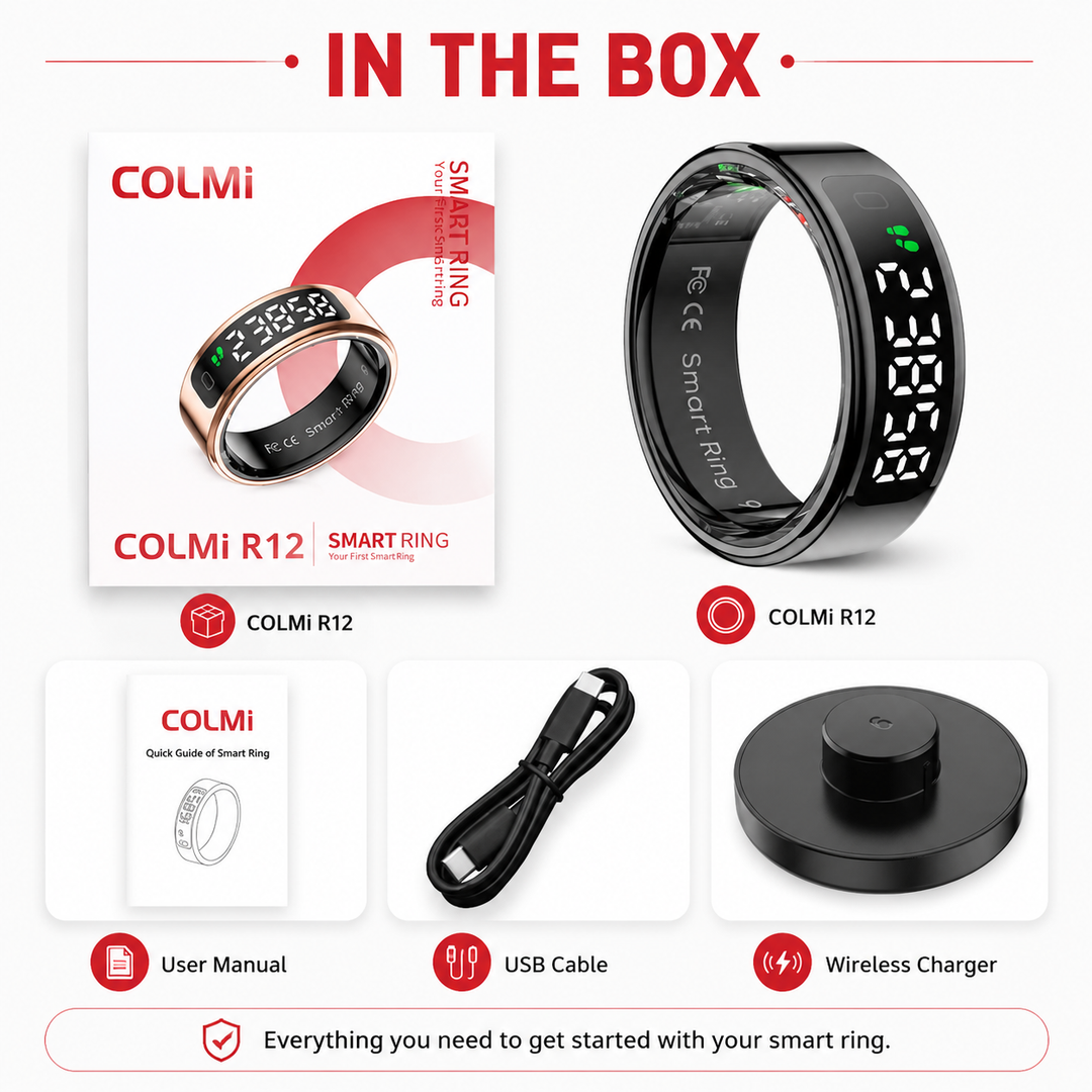 Premium Smart Ring Touch Display Activity Tracker Wireless Charging 5ATM Waterproof Stainless Steel Smart Fitness Sleep Monitor Ring Men Women