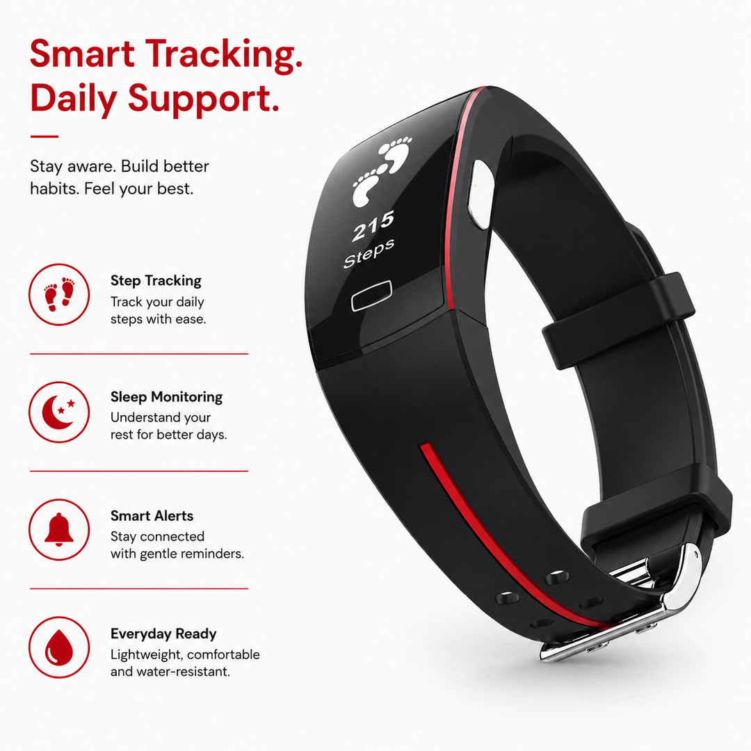 Premium Smart Wristband Fitness Tracker Heart Rate Body Temperature Monitor Sleep Tracker IP67 Waterproof OLED Display Activity Tracker for Men Women