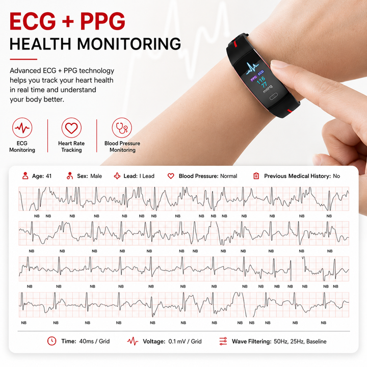 Premium Smart Wristband Fitness Tracker Heart Rate Body Temperature Monitor Sleep Tracker IP67 Waterproof OLED Display Activity Tracker for Men Women