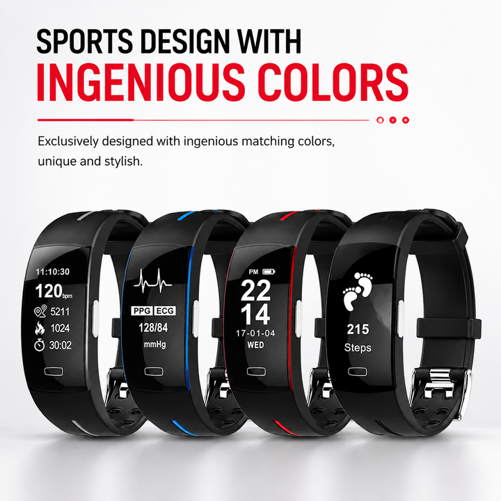 Premium Smart Wristband Fitness Tracker Heart Rate Body Temperature Monitor Sleep Tracker IP67 Waterproof OLED Display Activity Tracker for Men Women