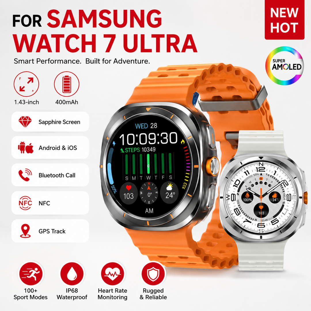 Premium Smartwatch 1.43" AMOLED Display Bluetooth Calling IP68 Waterproof Fitness Tracker Heart Rate SpO2 NFC Multi Sport Modes Compass Voice Assistant Smart Watch Men Women