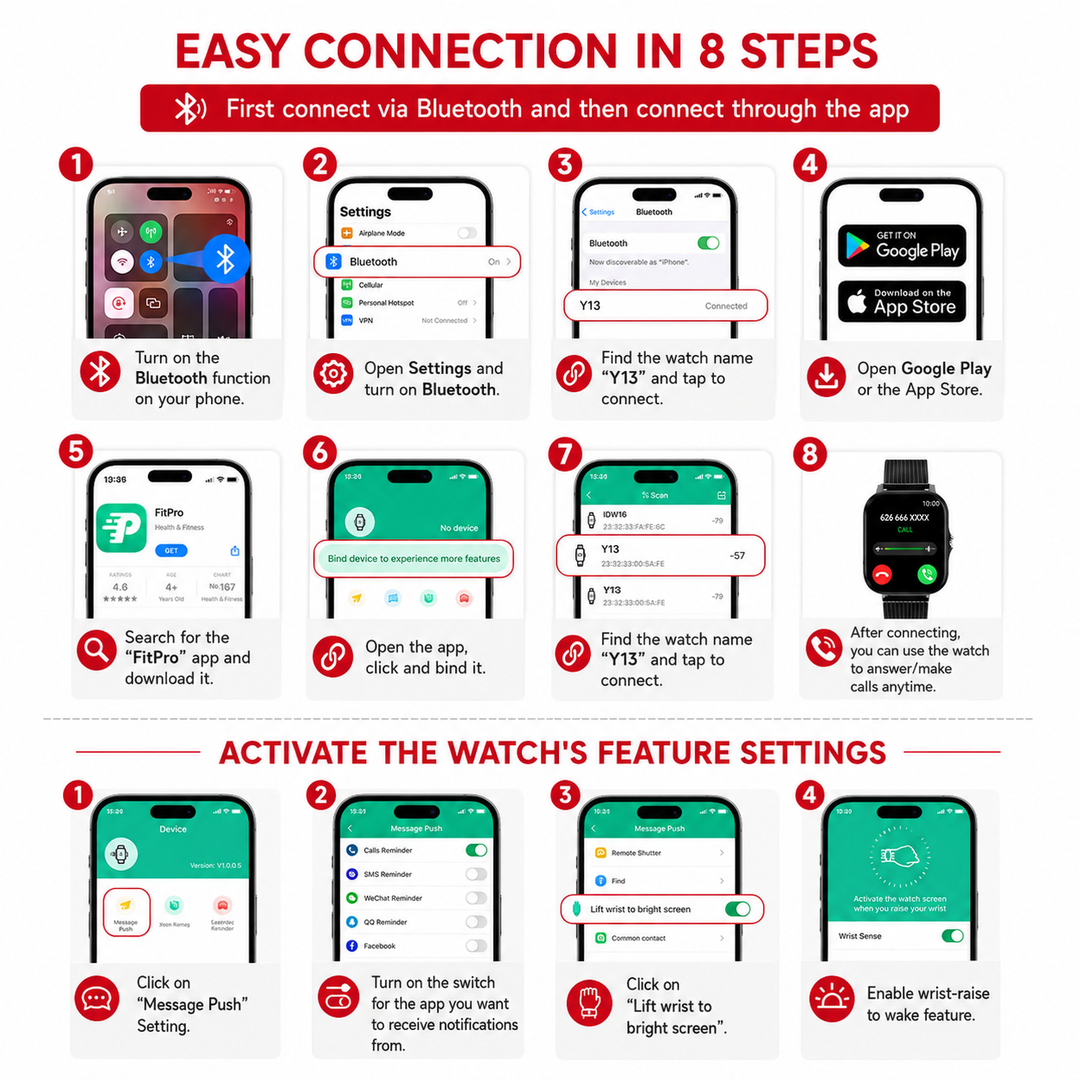 Premium Smartwatch 1.44 Inch Full Touch Bluetooth Calling IP67 Fitness Tracker Heart Rate Monitor Activity Tracker iOS Android Custom Dial Watch