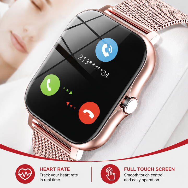 Premium Smartwatch 1.44 Inch Full Touch Bluetooth Calling IP67 Fitness Tracker Heart Rate Monitor Activity Tracker iOS Android Custom Dial Watch