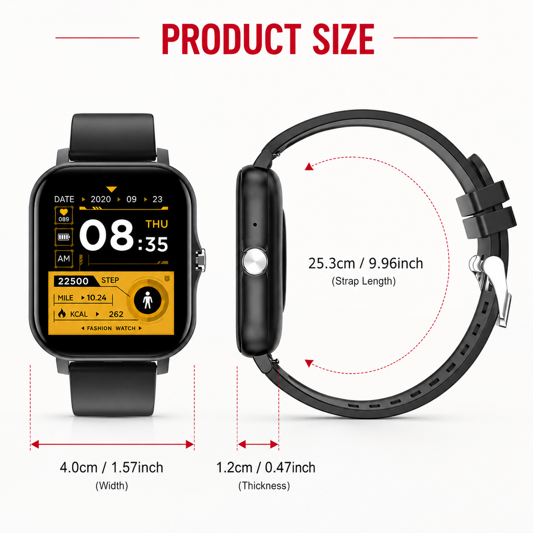 Premium Smartwatch 1.44 Inch Full Touch Bluetooth Calling IP67 Fitness Tracker Heart Rate Monitor Activity Tracker iOS Android Custom Dial Watch