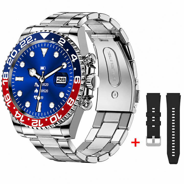 Premium Smartwatch 1.96" Curved AMOLED Bluetooth Calling Fitness Tracker Sports Modes IP68 Waterproof Health Monitoring AI Voice Assistant Android iOS Compatible Watch Daily Use
