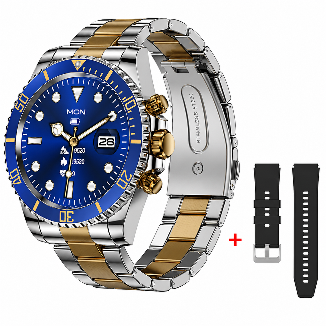 Premium Smartwatch 1.96" Curved AMOLED Bluetooth Calling Fitness Tracker Sports Modes IP68 Waterproof Health Monitoring AI Voice Assistant Android iOS Compatible Watch Daily Use