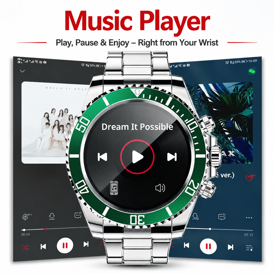 Premium Smartwatch 1.96" Curved AMOLED Bluetooth Calling Fitness Tracker Sports Modes IP68 Waterproof Health Monitoring AI Voice Assistant Android iOS Compatible Watch Daily Use