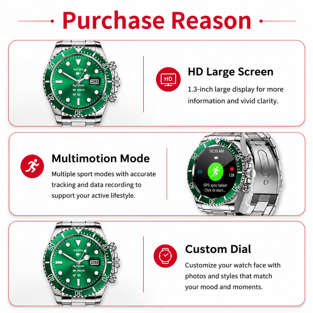 Premium Smartwatch 1.96" Curved AMOLED Bluetooth Calling Fitness Tracker Sports Modes IP68 Waterproof Health Monitoring AI Voice Assistant Android iOS Compatible Watch Daily Use