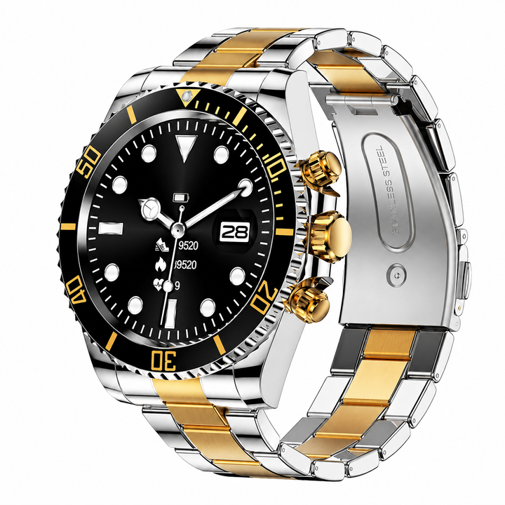 Premium Smartwatch 1.96" Curved AMOLED Bluetooth Calling Fitness Tracker Sports Modes IP68 Waterproof Health Monitoring AI Voice Assistant Android iOS Compatible Watch Daily Use