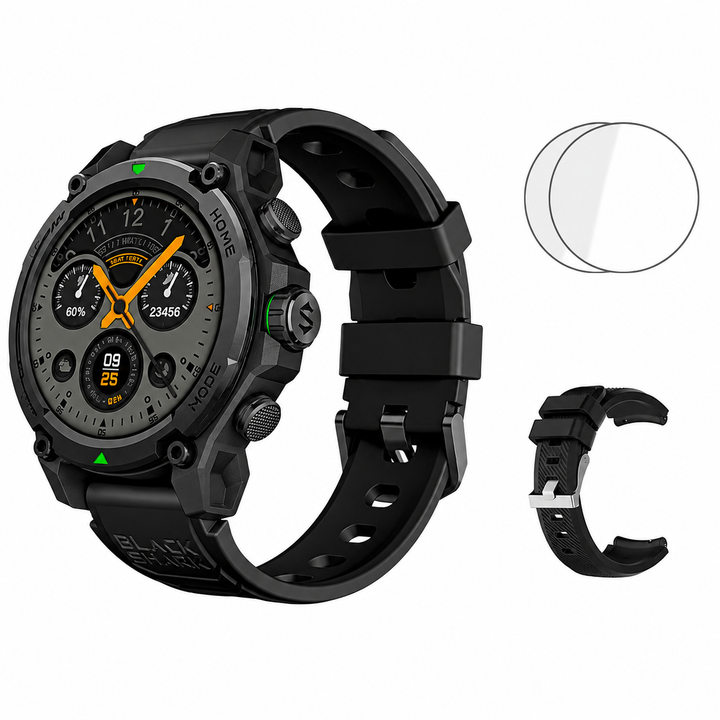 Premium Smartwatch AMOLED Display GPS Fitness Tracker 5ATM Water Resistant Bluetooth Calling 100+ Sports Modes AI Voice Assistant Wireless Charging
