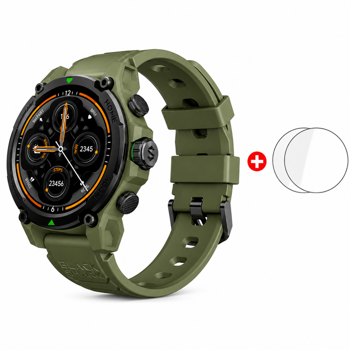 Premium Smartwatch AMOLED Display GPS Fitness Tracker 5ATM Water Resistant Bluetooth Calling 100+ Sports Modes AI Voice Assistant Wireless Charging