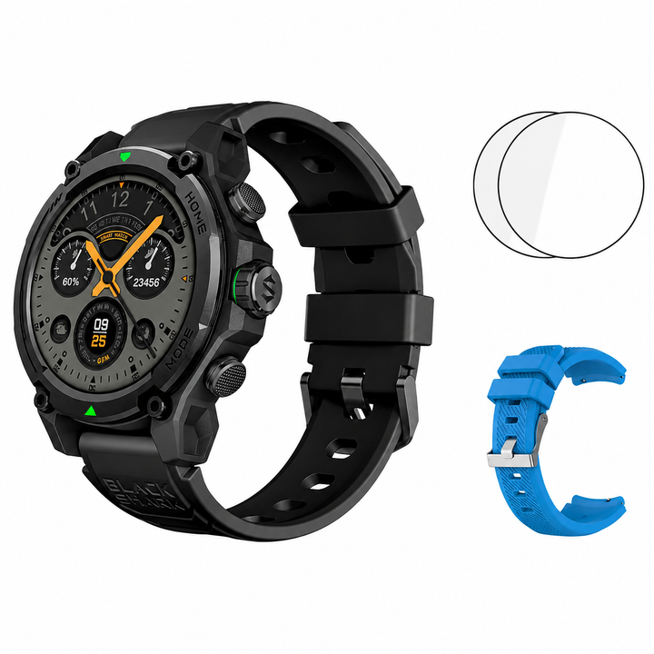 Premium Smartwatch AMOLED Display GPS Fitness Tracker 5ATM Water Resistant Bluetooth Calling 100+ Sports Modes AI Voice Assistant Wireless Charging