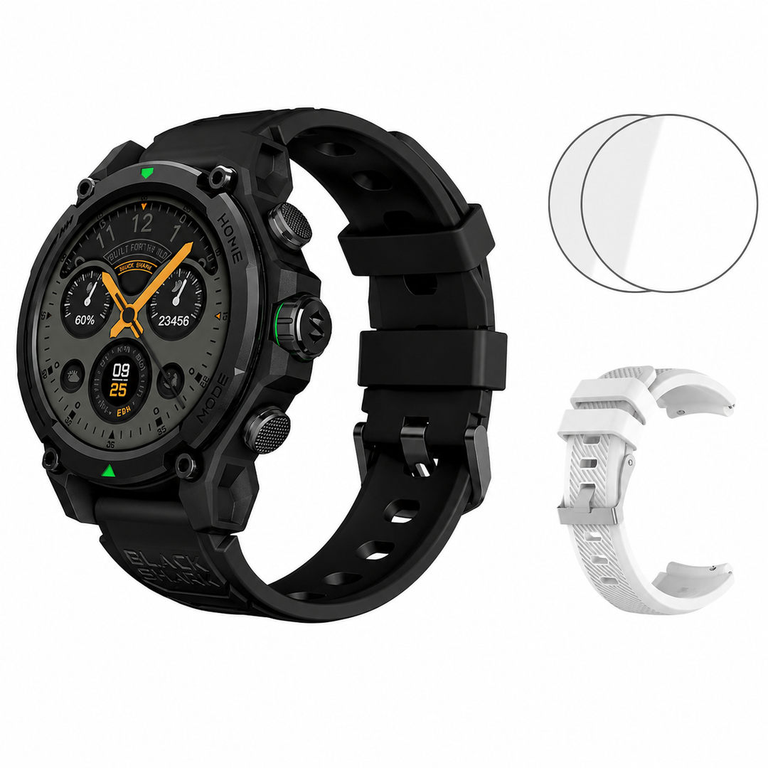 Premium Smartwatch AMOLED Display GPS Fitness Tracker 5ATM Water Resistant Bluetooth Calling 100+ Sports Modes AI Voice Assistant Wireless Charging