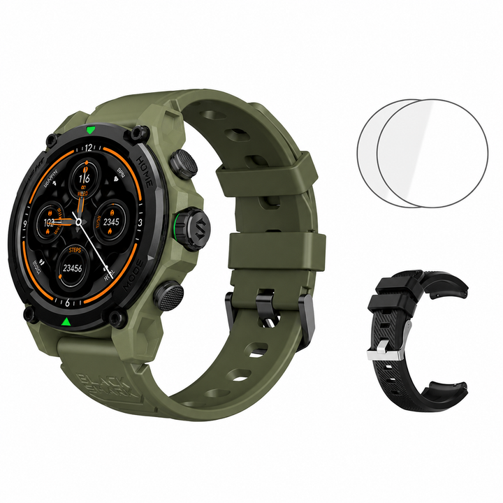 Premium Smartwatch AMOLED Display GPS Fitness Tracker 5ATM Water Resistant Bluetooth Calling 100+ Sports Modes AI Voice Assistant Wireless Charging