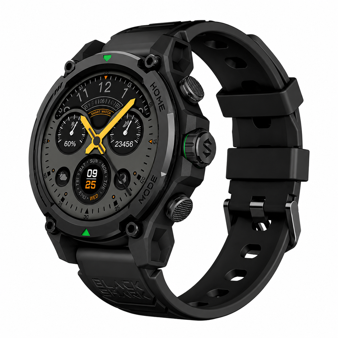 Premium Smartwatch AMOLED Display GPS Fitness Tracker 5ATM Water Resistant Bluetooth Calling 100+ Sports Modes AI Voice Assistant Wireless Charging