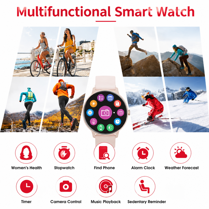 Premium Smartwatch with Bluetooth Calling Heart Rate Sleep Monitor 1.39 Inch HD Display IP67 Waterproof Fitness Tracker Android iOS Compatible Smart Watch