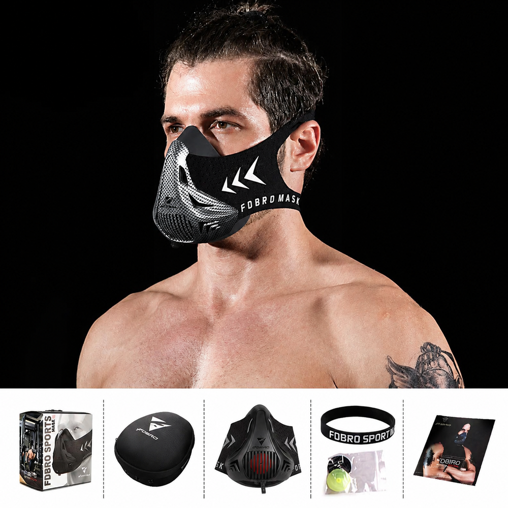 Premium Sports Mask Running Cycling Gym Training Mask Air Filter Dust Protection High Altitude Fitness Workout Mask Adjustable Breathable Unisex