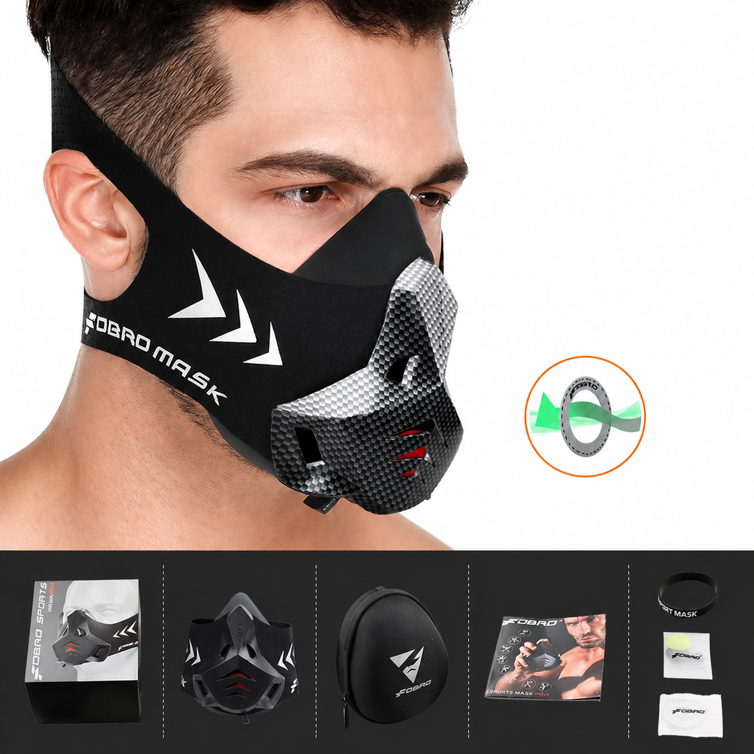 Premium Sports Mask Running Cycling Gym Training Mask Air Filter Dust Protection High Altitude Fitness Workout Mask Adjustable Breathable Unisex