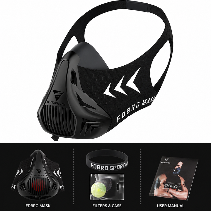 Premium Sports Mask Running Cycling Gym Training Mask Air Filter Dust Protection High Altitude Fitness Workout Mask Adjustable Breathable Unisex