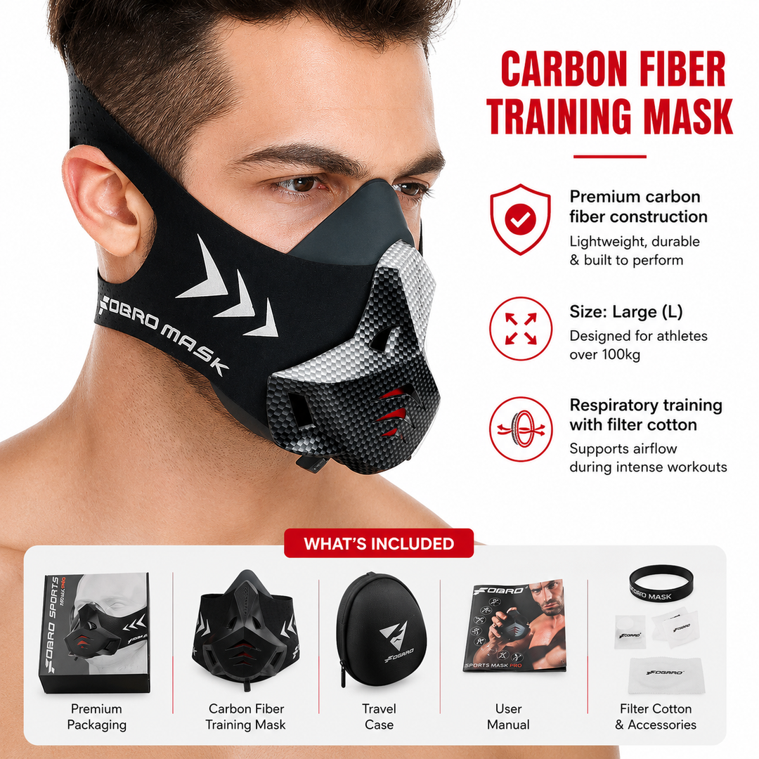 Premium Sports Mask Running Cycling Gym Training Mask Air Filtration Dust Protection Adjustable Fit High Altitude Fitness Workout Breathing Mask