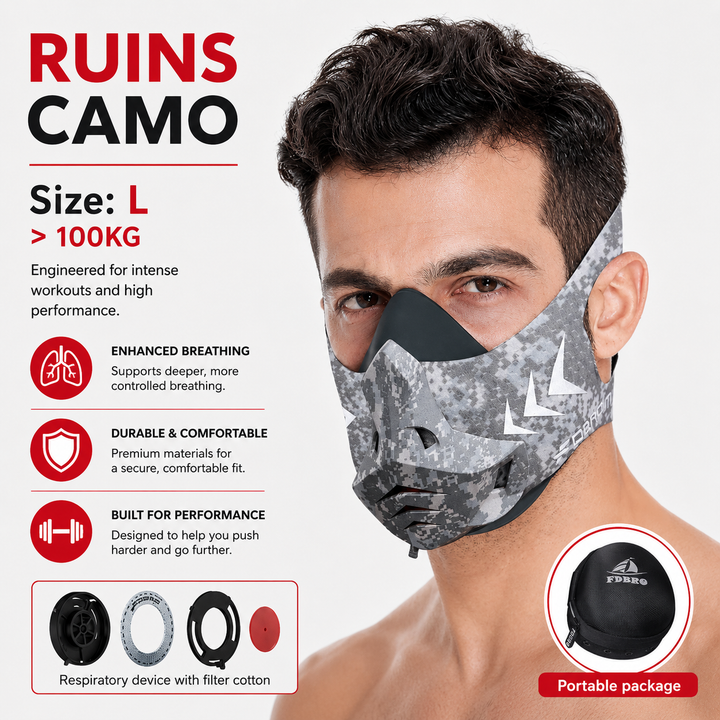Premium Sports Mask Running Cycling Gym Training Mask Air Filtration Dust Protection Adjustable Fit High Altitude Fitness Workout Breathing Mask
