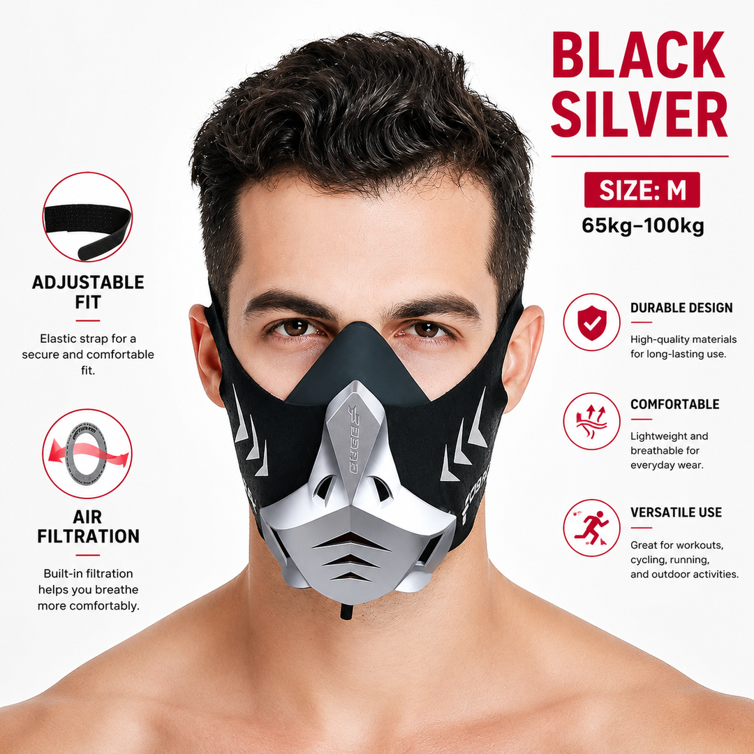Premium Sports Mask Running Cycling Gym Training Mask Air Filtration Dust Protection Adjustable Fit High Altitude Fitness Workout Breathing Mask
