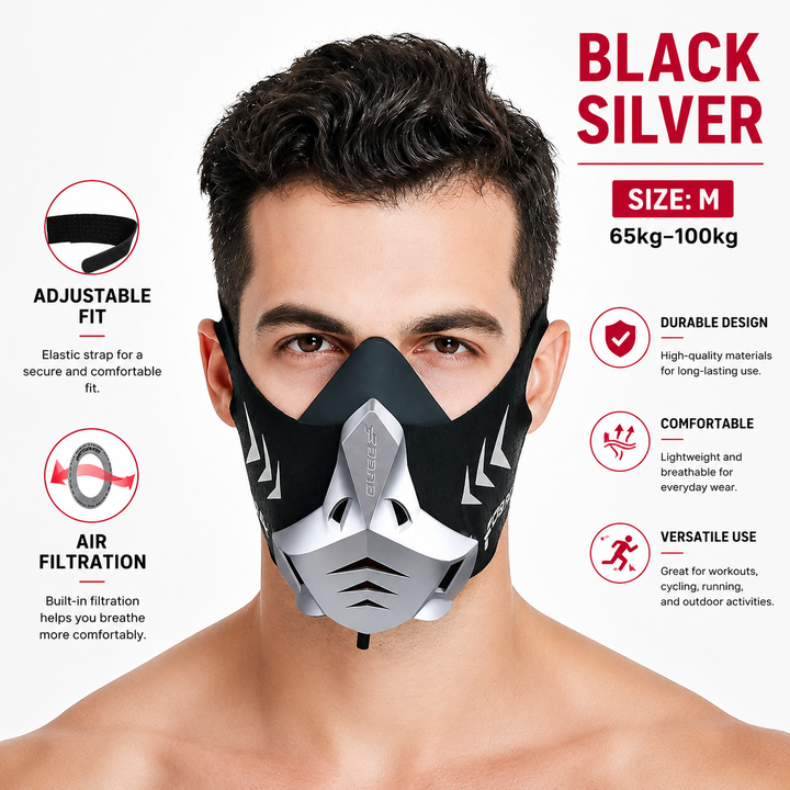 Premium Sports Mask Running Cycling Gym Training Mask Air Filtration Dust Protection Adjustable Fit High Altitude Fitness Workout Breathing Mask