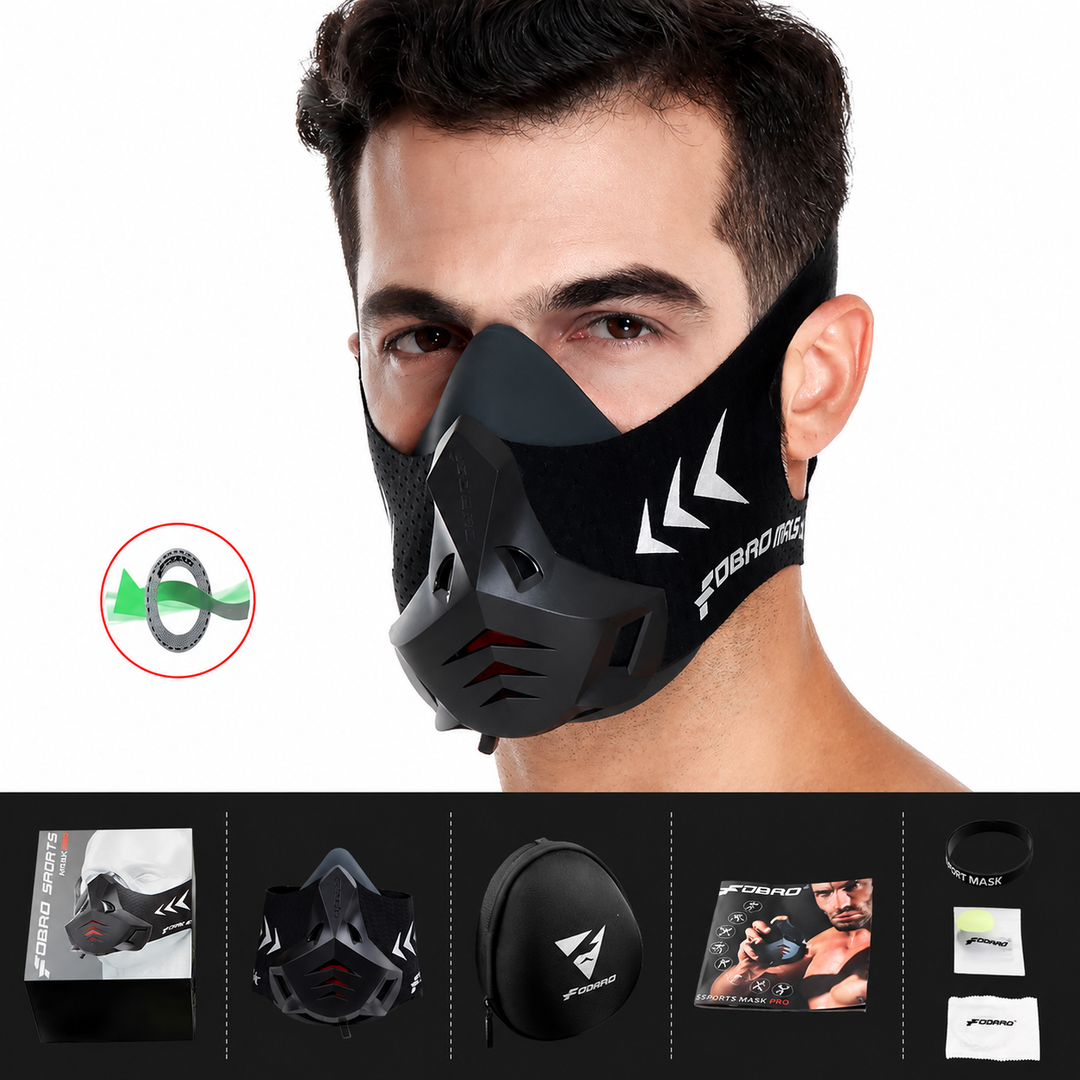 Premium Sports Mask Running Cycling Gym Training Mask Air Filtration Dust Protection Adjustable Fit High Altitude Fitness Workout Breathing Mask