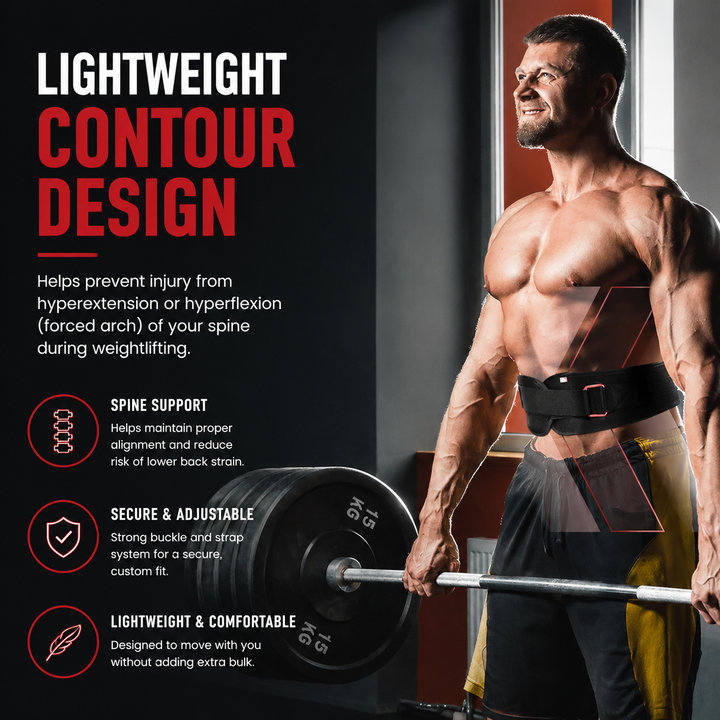 Premium Sports Weight Lifting Belt Adjustable Nylon Lumbar Support Belt for Gym Workout Powerlifting Squats Strength Training Back Support Men &amp; Women