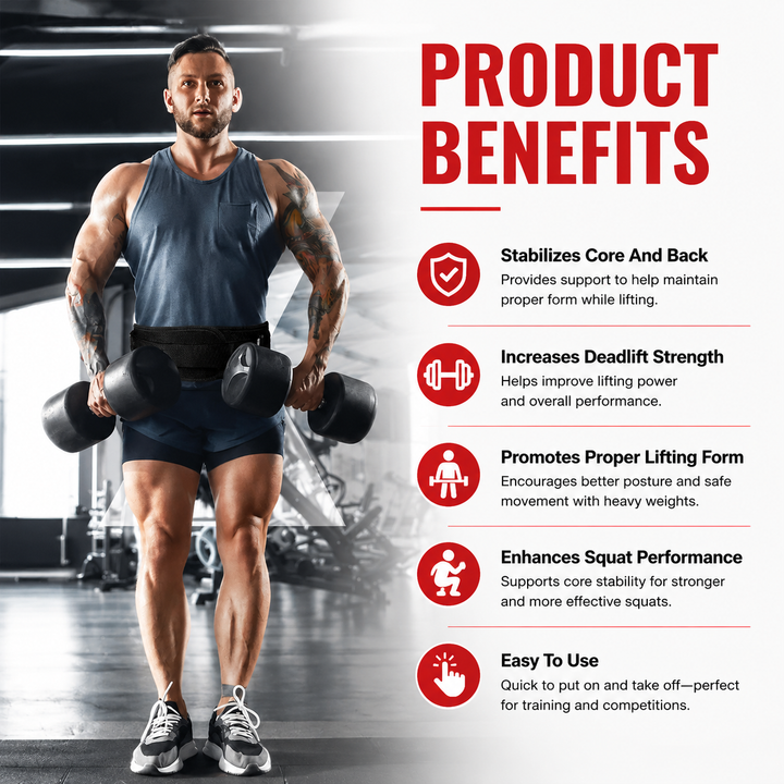 Premium Sports Weight Lifting Belt Adjustable Nylon Lumbar Support Belt for Gym Workout Powerlifting Squats Strength Training Back Support Men &amp; Women