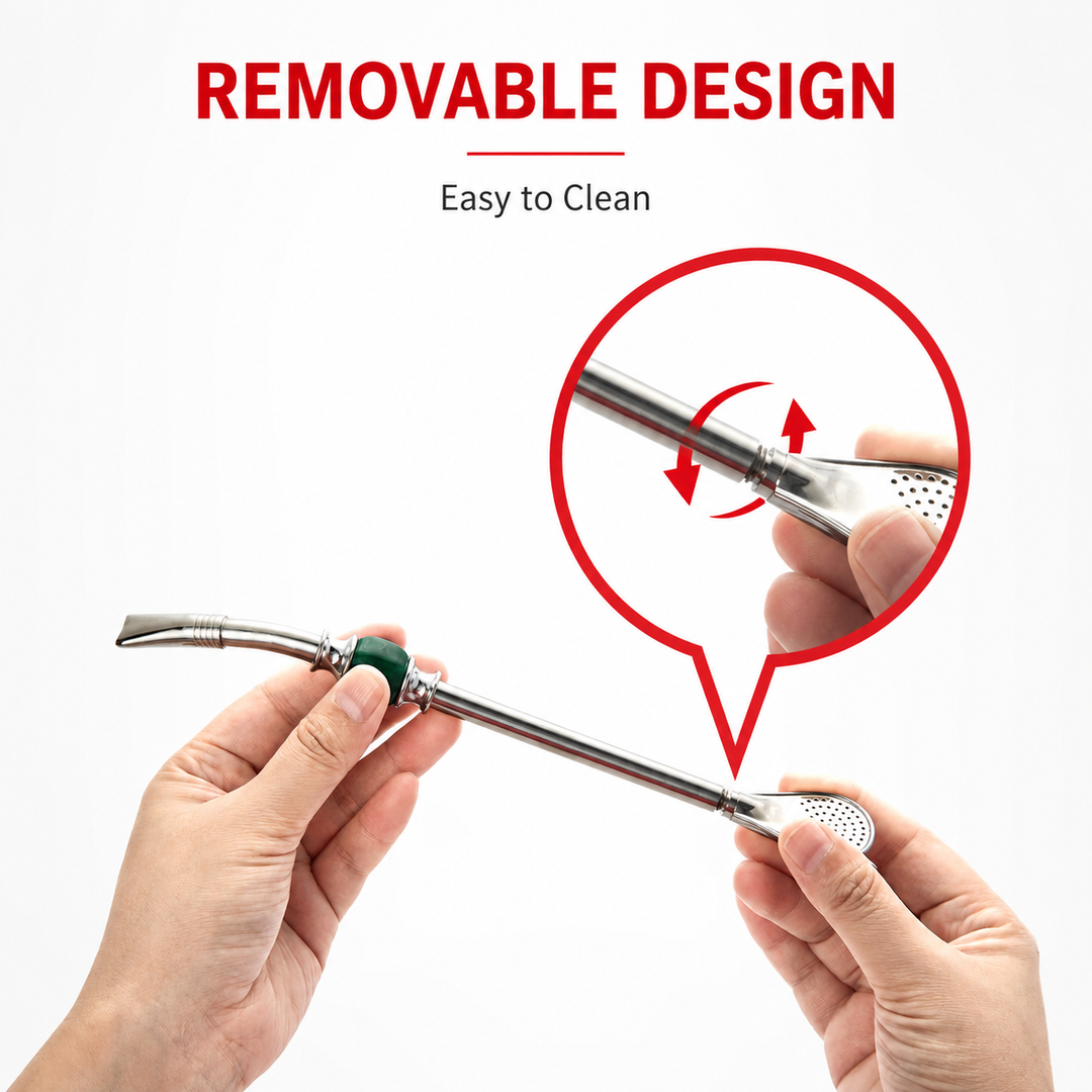 Premium Stainless Steel Bombilla Straw Set Reusable Yerba Mate Filter Straws with Cleaning Brushes Eco Friendly Metal Drinking Straws with Built In Filter Spoon