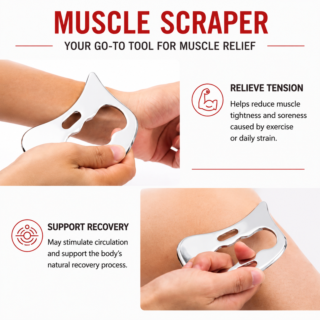 Premium Stainless Steel Gua Sha Massage Tool Set IASTM Body Scraper Myofascial Release Tool Muscle Pain Relief Deep Tissue Massage Scraping Tool