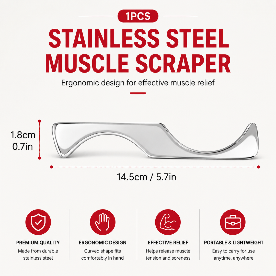 Premium Stainless Steel Gua Sha Massage Tool Set IASTM Body Scraper Myofascial Release Tool Muscle Pain Relief Deep Tissue Massage Scraping Tool