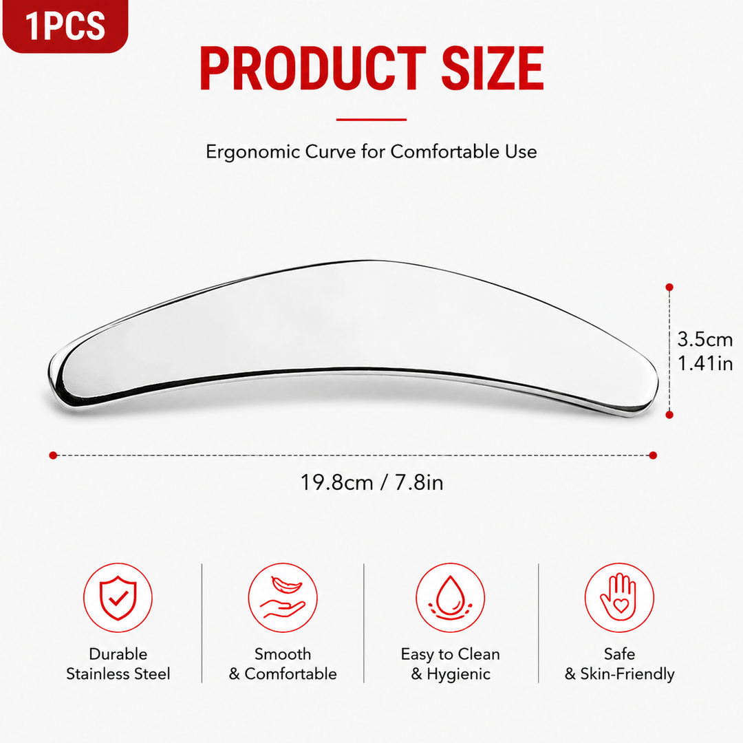 Premium Stainless Steel Gua Sha Massage Tool Set IASTM Body Scraper Myofascial Release Tool Muscle Pain Relief Deep Tissue Massage Scraping Tool