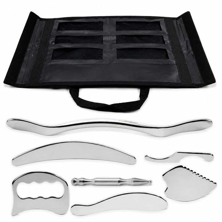 Premium Stainless Steel Gua Sha Massage Tool Set IASTM Body Scraper Myofascial Release Tool Muscle Pain Relief Deep Tissue Massage Scraping Tool