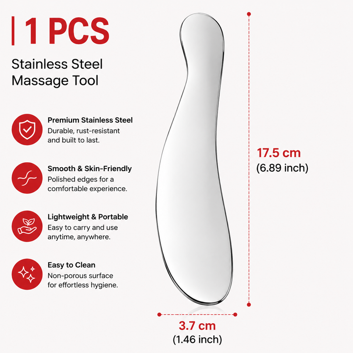 Premium Stainless Steel Gua Sha Tool IASTM Scraper Body Massager Deep Tissue Ergonomic Manual Massage Tool Set 1 2 4 5 7 Pieces Portable Body Recovery Device