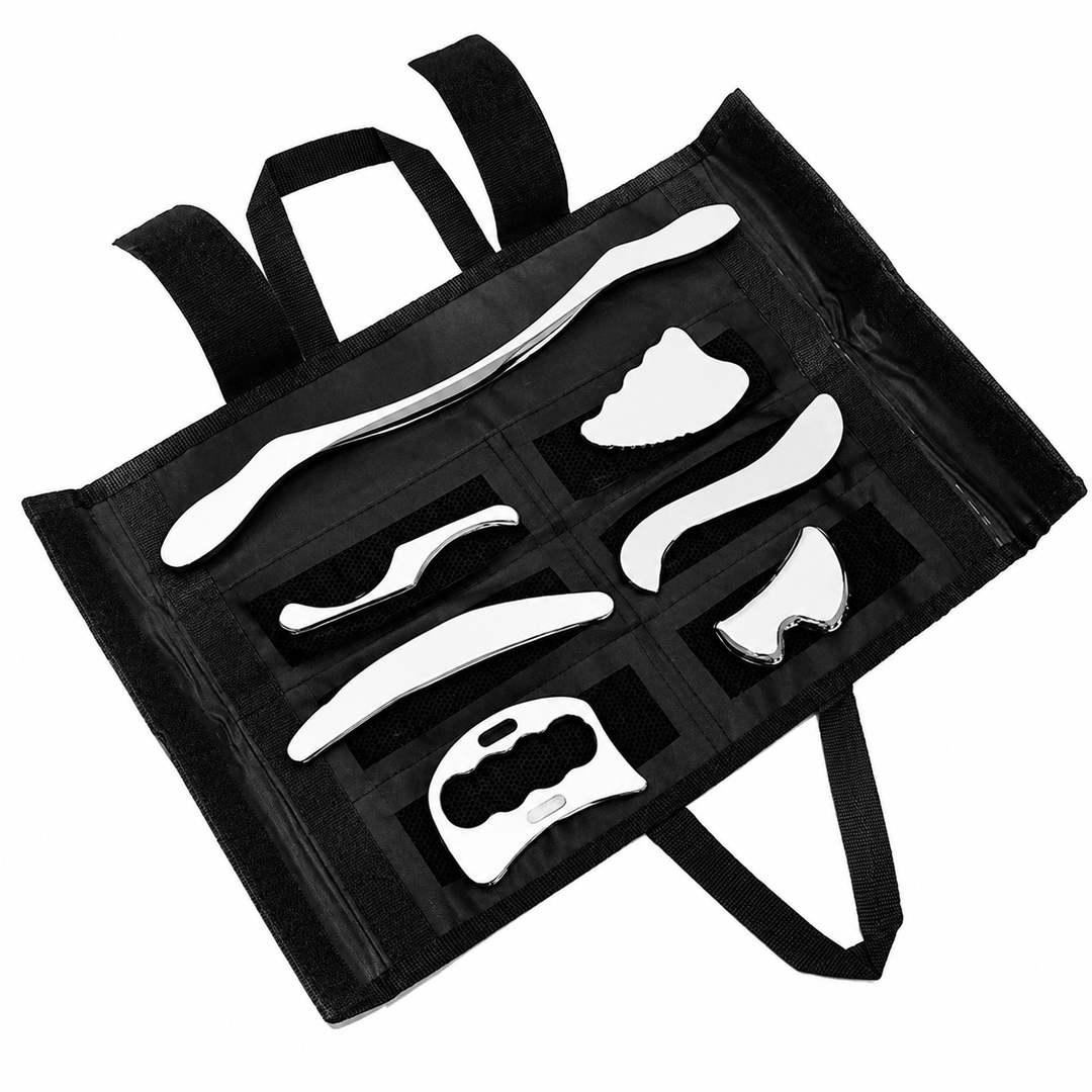Premium Stainless Steel Gua Sha Tool IASTM Scraper Body Massager Deep Tissue Ergonomic Manual Massage Tool Set 1 2 4 5 7 Pieces Portable Body Recovery Device