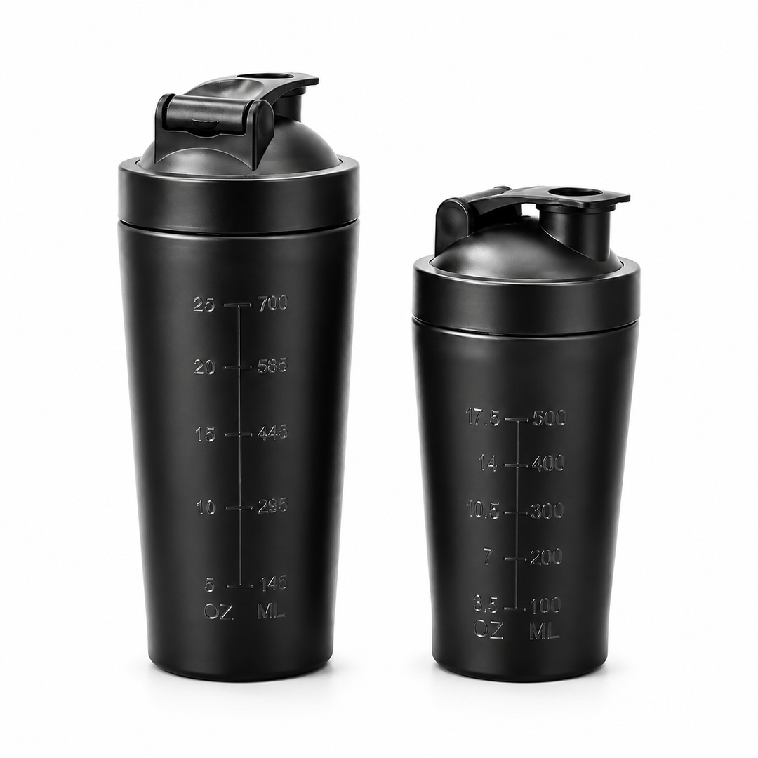 Premium Stainless Steel Protein Shaker Bottle 500ml 750ml Leak Proof Gym Cup with Mixing Ball for Smooth Whey Protein Shakes Sports Drink Use