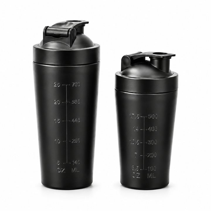 Premium Stainless Steel Protein Shaker Bottle 500ml 750ml Leak Proof Gym Cup with Mixing Ball for Smooth Whey Protein Shakes Sports Drink Use