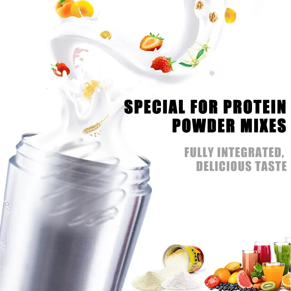 Premium Stainless Steel Shaker Bottle 500ML 750ML Protein Mixer Leak Proof Gym Fitness Cup Steel Ball Smooth Mixing Sports Drink Bottle Portable Daily Use