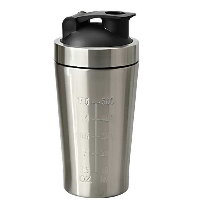 Premium Stainless Steel Shaker Bottle 500ML 750ML Protein Mixer Leak Proof Gym Fitness Cup Steel Ball Smooth Mixing Sports Drink Bottle Portable Daily Use
