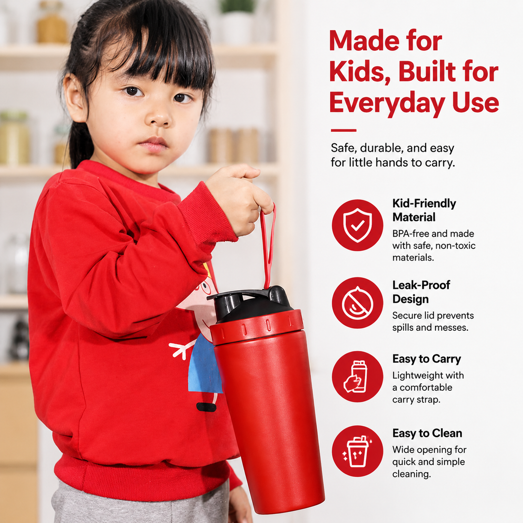 Premium Stainless Steel Shaker Bottle 700ML Protein Mixer Leak Proof Gym Water Bottle with Scale Steel Ball for Smoothies Fitness Travel Outdoor Daily Use